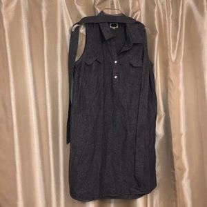 Casual jeanlike linen dress loose fitting